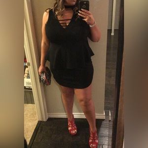 Charlotte Russe Plus Peplum Dress, women’s 2X & 3X, Black